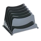 Rubbermaid 48016 Step sort-a-file, 6-section, plastic, black