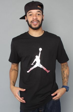 Nike The Jumpman Slick Tee in Black and Varsity Red,T-shirts for Men, Medium,Black & Red