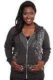 Torrid Plus Size Crafty Couture - Charcoal Crochet Trim Hoodie Jacket