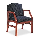 Lesro Industries Hartford Series Guest Chair, Cherry Finish/Navy Fabric