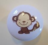 Kids Monkey & Banana Ceramic Cabinet Drawer Pull Knob