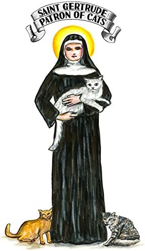 St Gertrude Patron of Cats Set of 4 Temporary Tattoos (Lasts 3 to 4 days)