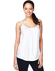 Pleated Neckline Camisole Top