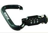 HELMETLOK RUBBERIZED COATED MOTORCYCLE CARABINER STYLE COMBINATION HELMET/JACKET/BAG LOCK/LOK, BLACK