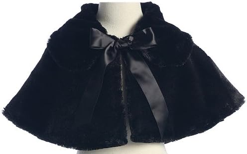 Sweet Kids Girls Faux Fur Cape with Satin Tie