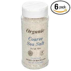 Pacific Salt Organic Coarse Sea Salt, 16-Ounce Bottles (Pack of 6)