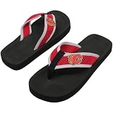 NHL Calgary Flames Unisex Basic Flip Flops - Black-Red (Medium)