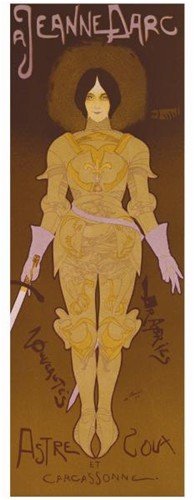 Jeanne D'arc by Unknown. CANVAS WITH BRUSHSTROKES with 1 1/2 inch bars. 12.44 inches width by 35.40 inches height. Highest Quality Art Poster Print