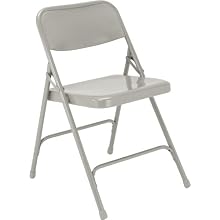 National Public Seating 200 Series All Steel Premium Folding Chair with Double Brace, 480 lbs Capacity, Gray (Carton of 4)