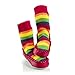 Mocc Ons Moccasin Style Slipper Socks for Baby and Toddler, Rainbow Stripes - 18-24 Months