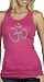 AUM Yoga Meditation Ladies Sheer Rib Longer Length Racerback Tank Top, Large, Berry (hot pink)