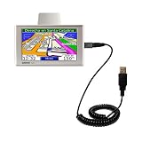 Coiled Power Hot Sync and Charge USB Data Cable w/ Tip Exchange for the Garmin Nuvi 660 - Gomadic Brand