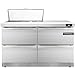 Continental Refrigerator SW48-8C-FB-D Sandwich Unit, 48"W, with 8 Pan Top Openings, Front Breathing, Four Drawers & 19" Cutting Board