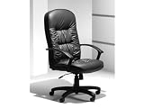King black leather faced managers chair, EACH