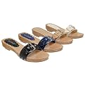 Women's Bamboo by Journee Croc Print Buckled Slide Sandal