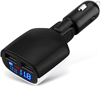 ShuoGe® 3.4A 2-Port USB Rapid Led Car Charger - Display Out/Input Voltage Car's Battery, Travel Charger for Iphone Andriod Devices USB Cigarette Lighter Digital Panel Meter Volt Voltmeter Monitor
