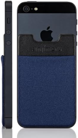 Sinjimoru Sinji Pouch B3 Adhesive accessory pocket for all iPhone, Samsung &amp; Android smart phones (Navy)