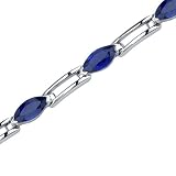 Fabulous Trend: Marquise Shape Blue Sapphire Gemstone Bracelet in Sterling Silver