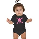 Baby Rock 'n Roll One-Piece, Skull n' Bones (Pink), Black, 3-6