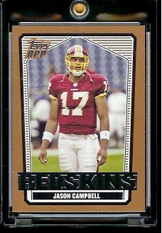 2007 Topps Draft Picks & Prospects #65 Jason Campbell Washington Redskins Football Card - Mint Condition - In Protective Display Case!