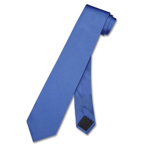 SILK Narrow NeckTie Skinny CADET BLUE Thin Men's Neck Tie