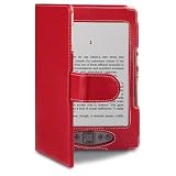 Funda de Cuero Piel Sint�tica Roja Amazon Kindle 4 color Rojo Granate con interior Floral