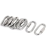 uxcell　クイックリンク　カラビナ　ステンレス鋼　シルバートーン　8個