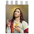 Church Banner - Immaculate Heart of Jesus - Cotton Canvas with Archival Inks and UV Coating - Border Rings for Rod Hanging. Print Size 24"x36"