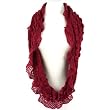 Wide Thin Knit Chain Circle Loop Eternity Scarf Wine