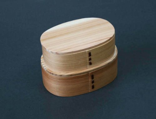 曲げわっぱつくし2段入子弁当箱板蓋ナチュラル