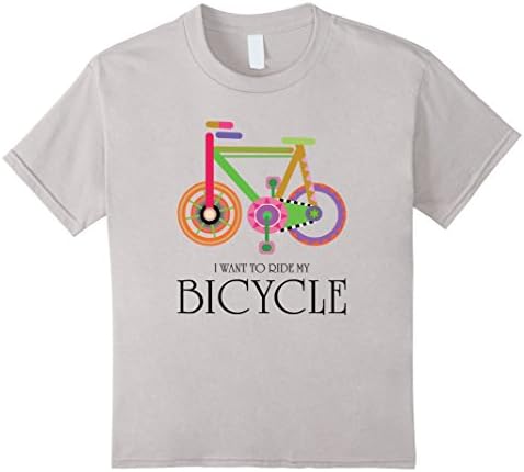 Kids I Want To Ride My Bicycle T-shirt 10 Silver