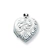 14k White Gold Domed Heart Locket
