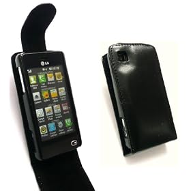 EMARTBUY LG GD510 POP FLIP CASE COVER WITH BUILT IN PHONE HOLDER BLACK + SCREEN PROTECTOR