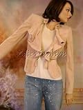 Gucci - $3600 New GUCCI Pink Suede Leather Ruffle Jacket 8 / 42