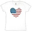 Scribble Flag Heart Ladies T-Shirt