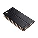 [Genuine Leather] [Apple New iPhone 6 (4.7) Wallet Case]- iXCC ® [Stand Feature] [Classic Vintage Elegant Look] Premium Ultra Slim with Stand Flip Cover , Protective Soft Geniune Leather [Book Style] Folio Wallet Case - for Apple iPhone 6 4.7 Inch Late 2014 Model [Black]