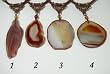 Large Natural Shaped Agate on Hand-knotted Brown Rope Necklace #2