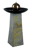 Sleek Floor Fountain, 36Hx20D, NTL GREEN SLATE