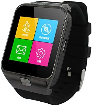 Great Asia S29 Smart Watch Phone Bluetooth Smartwatch 1.3mp Camera 1.54'' GSM Sync Call Android Mate for Iphone Samsung HTC (Black)