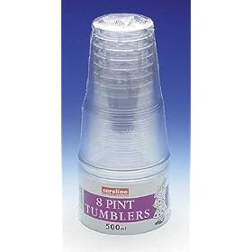Plastic Pint Tumblers (pack of 12) - Clear