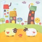 村の動物たち100角-C スペイン産 デザインタイル