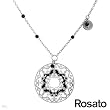 ROSATO Made in Italy Nice Necklace With Simulated gems in Black Enamel and 925 Sterling silver. Total item weight 10.5g Length 16in