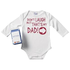 Spoilt Rotten - Don't Laugh But That's My Dad! Baby Babygrow Alternative Baby Clothes 100% Organic Sizes 0-6 months WHITE + in funky Milk Carton