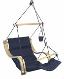 Navy Blue Basket Weave Outdoor Hanging Lounger Chair