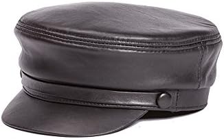 MMFur Military Cadet Unisex Genuine Leather Army Camo Hats Costume Black XL