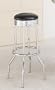 Pair of Retro Polished Chrome Swivel Bar Stools