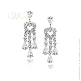 STUDIO 925: *CAMILLE PAVE HEART CHANDELIER CZ EARRINGS*