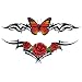 Glitter Butterfly and Roses Temporary Tattoo Body Art