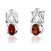 Oval Cut Garnet Earrings