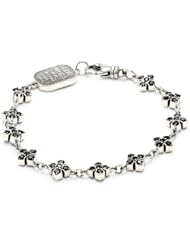 King Baby "Cross" MB Cross Chain Bracelet with Black Cubic Zirconia